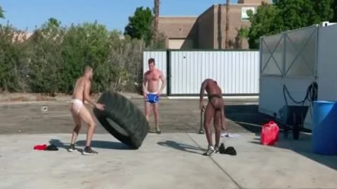 three penises engulf & fuck bare After Workout - Liam Cyber And Kurtis Wolfe