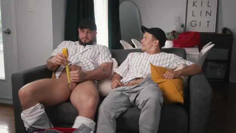 Jerk Buddies: Masturbating Jocks Share Cumshots
